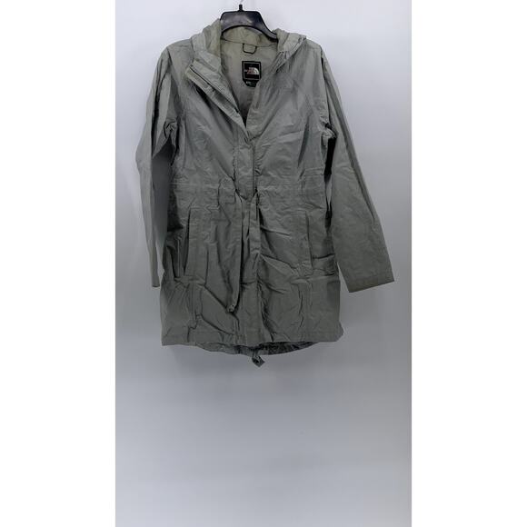 THE NORTH FACE Women's Gray Double Closure Long Sleeve Hooded Trench Coat SZ M - Picture 1 of 14